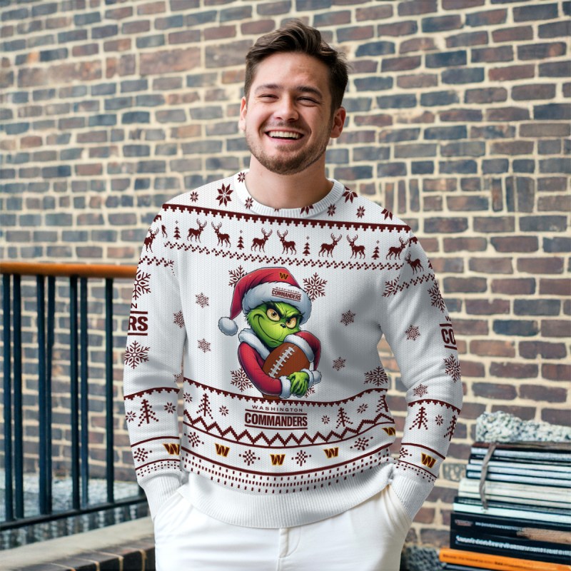 Washington Commanders Premium Ugly Christmas Sweater - Outdoor View 2