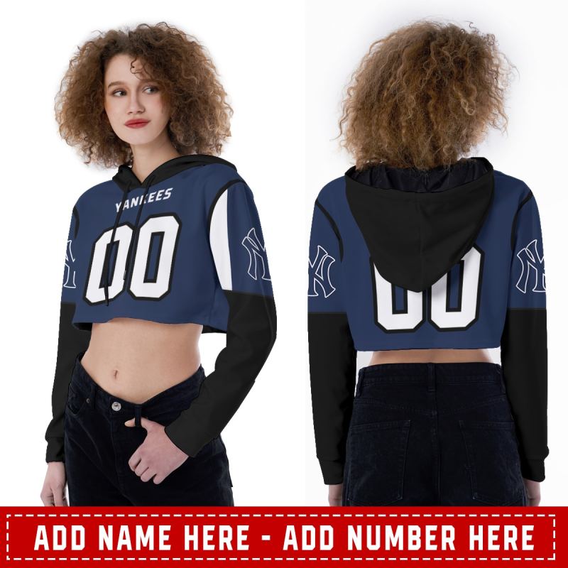 New York Yankees Personalized Croptop Hoodie
