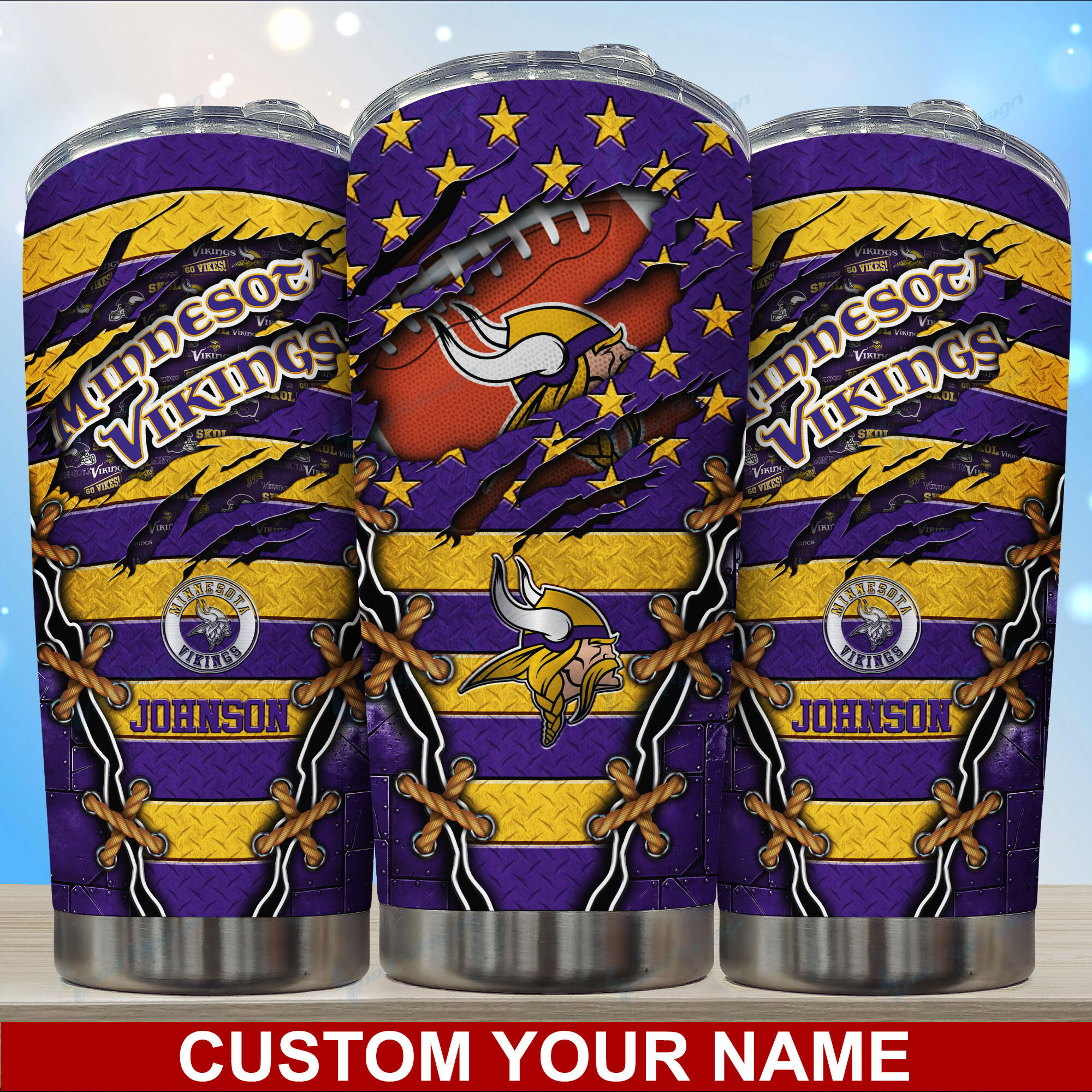 Minnesota Vikings Personalized Tumbler Image 2