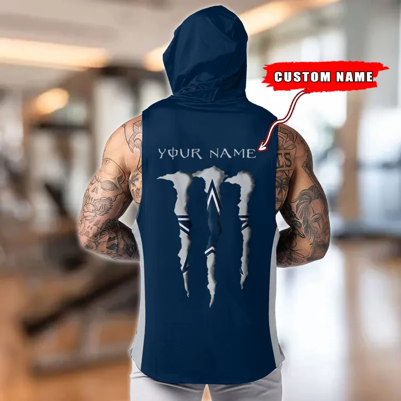 Dallas Cowboys Personalized Hooded Tank Top Back View