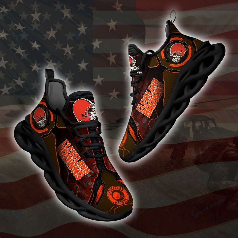 Cleveland Browns Yezy Running Sneakers Side View
