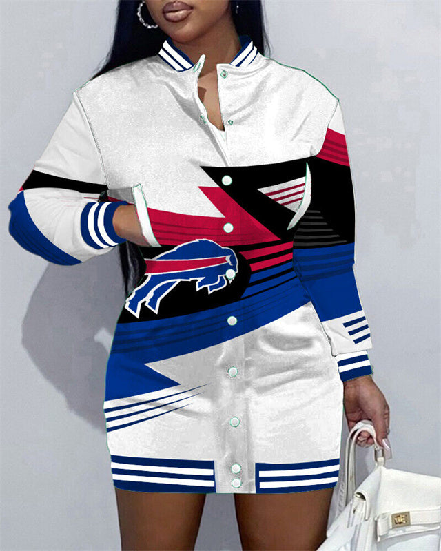 Buffalo Bills Women's Button Down Jacket Dress