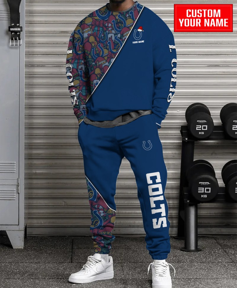 Indianapolis Colts Ugly Christmas Sweater & Sweatpants Combo