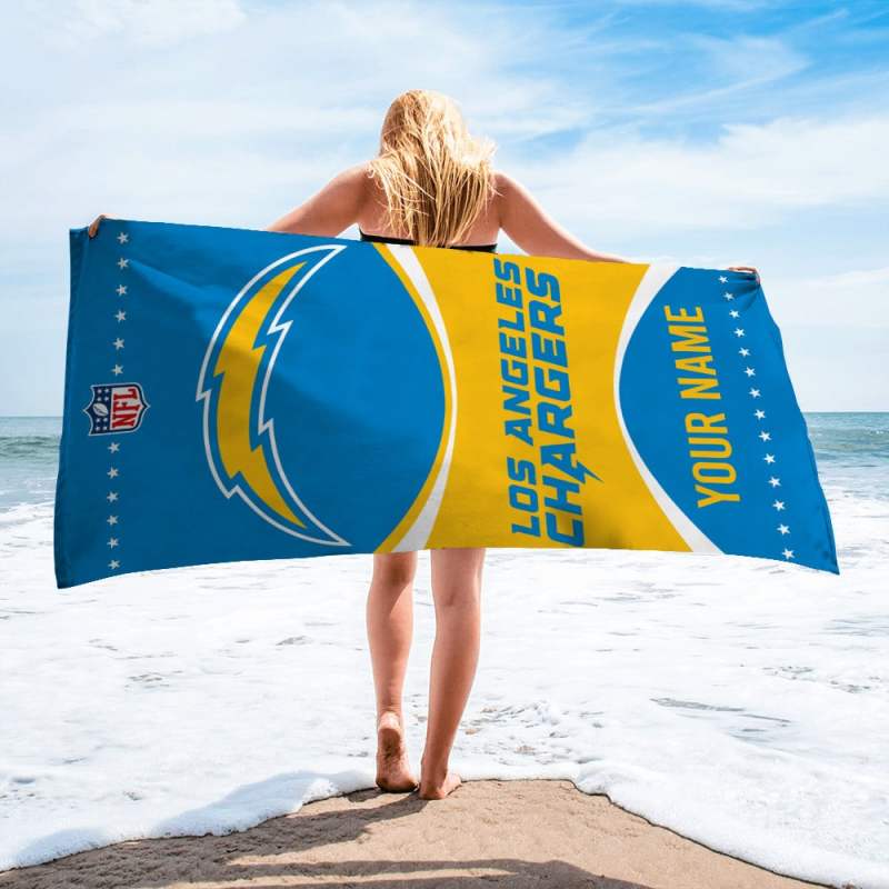 Personalized Beach Towel for Los Angeles Chargers Fans