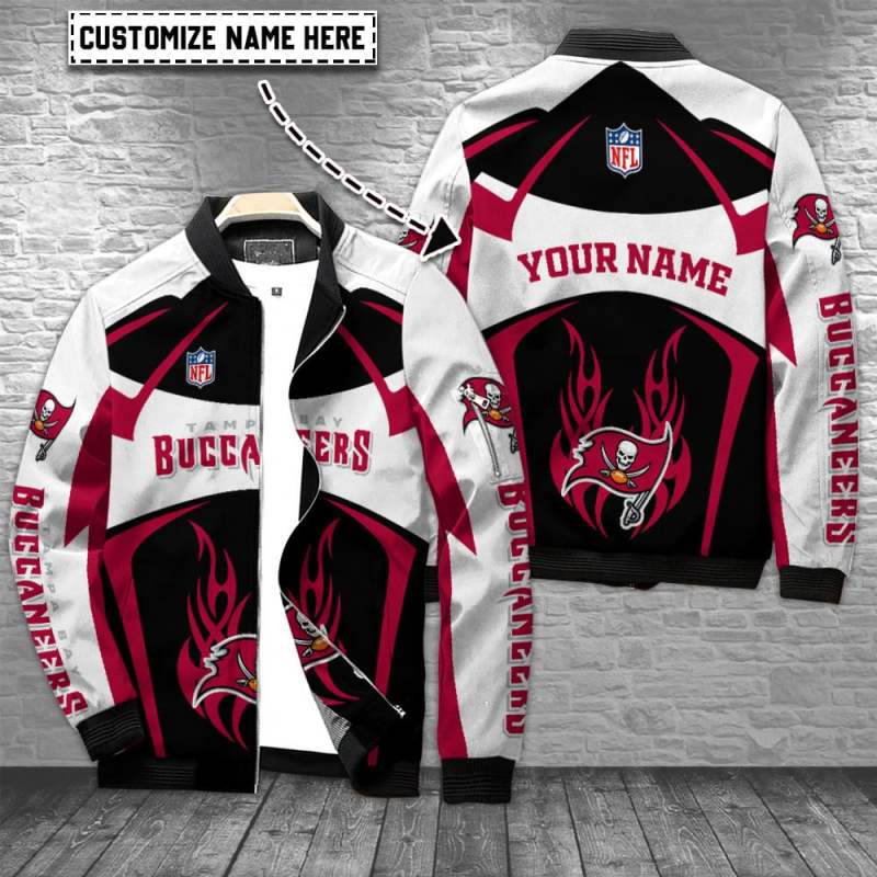 Tampa Bay Buccaneers Personalized Bomber Jacket Front View