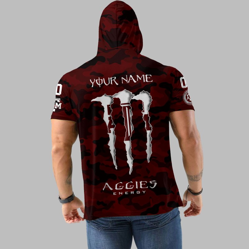Texas A&M Aggies Personalized Camo Short Sleeve Hoodie