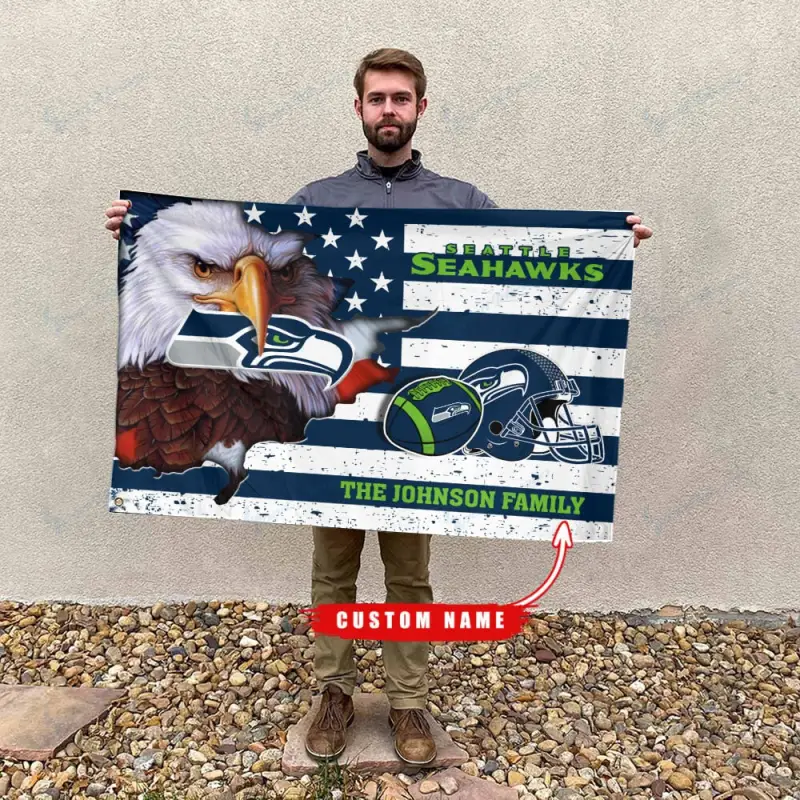 Seattle Seahawks Custom Name Flag Image