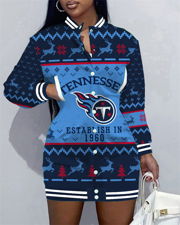 Tennessee Titans Women's Button Down Jacket Dress