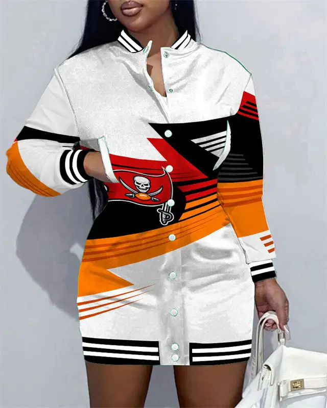 Tampa Bay Buccaneers Women Button Down Jacket Dress