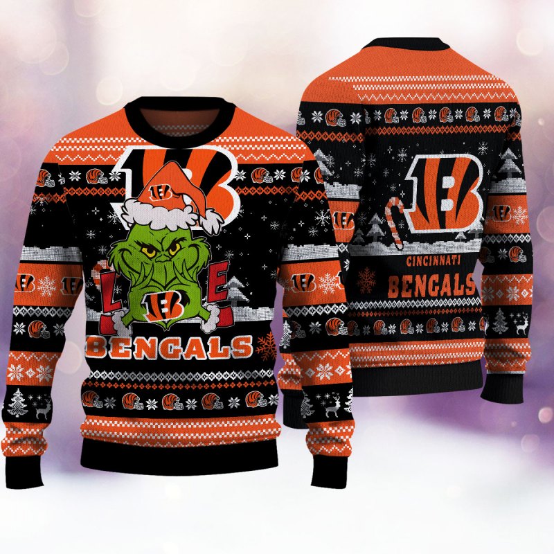 Cincinnati Bengals Ugly Christmas Sweater Side View