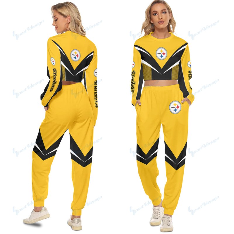 Pittsburgh Steelers Crop Sweatshirt Suit