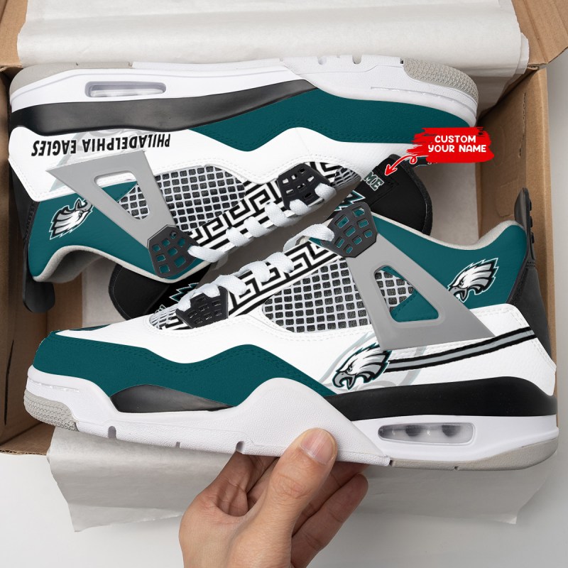 Philadelphia Eagles AJ4 Sneaker Size Chart