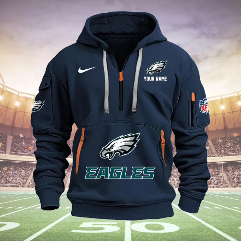 Stylish Eagles Quarter Zip Hoodie