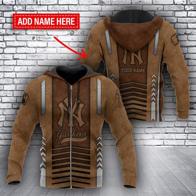 New York Yankees Personalized Hoodie Back View