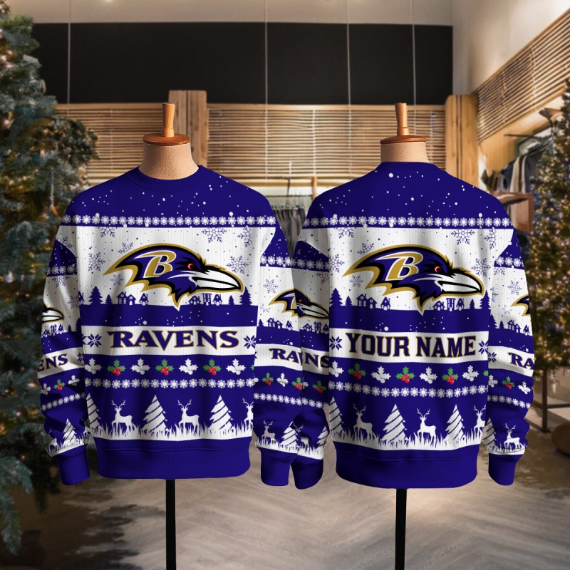 Baltimore Ravens Ugly Christmas Sweater - Full