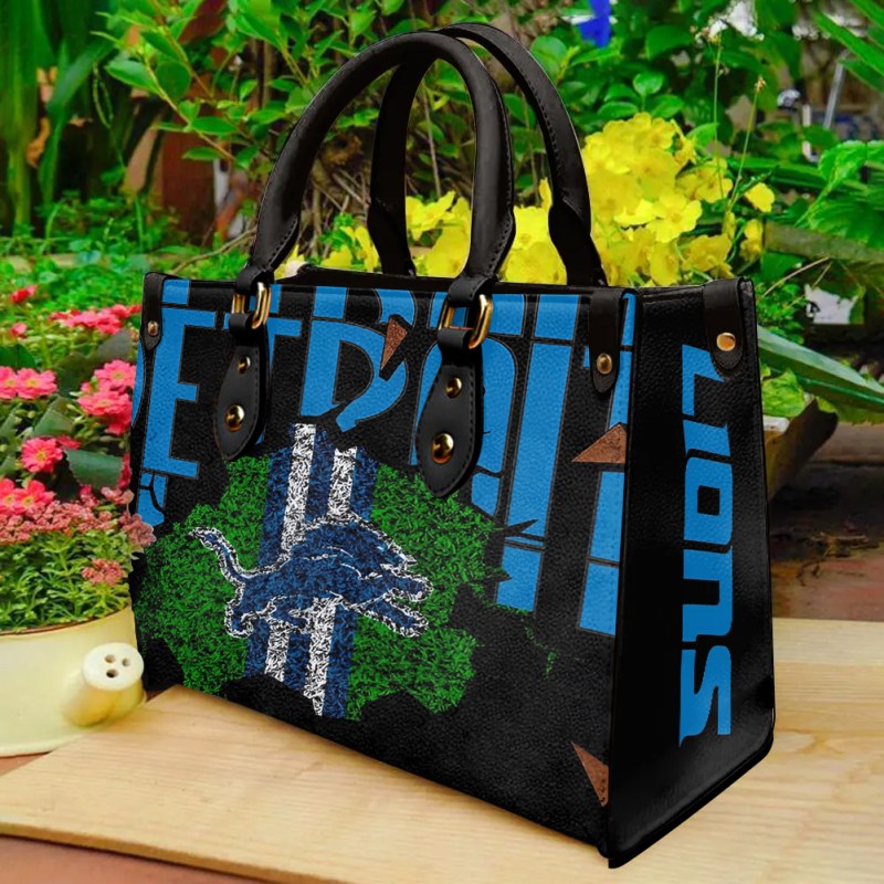Detroit Lions Leather Hand Bag Interior View