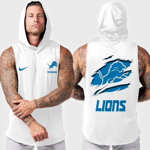 Detroit Lions Men's Workout Hooded Tank Top