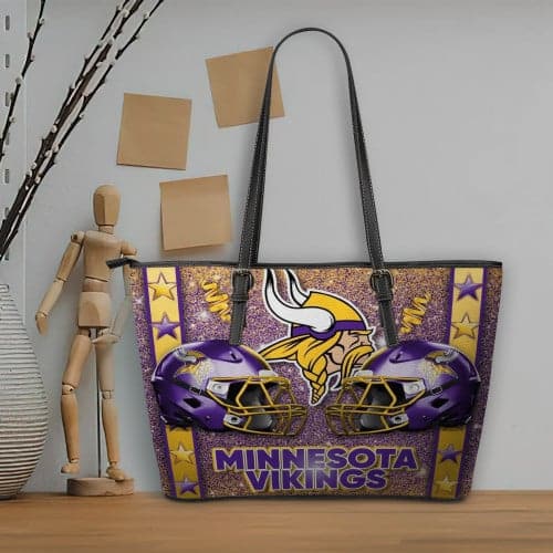 Minnesota Vikings Women's Leather Tote Hand Bag BB63
