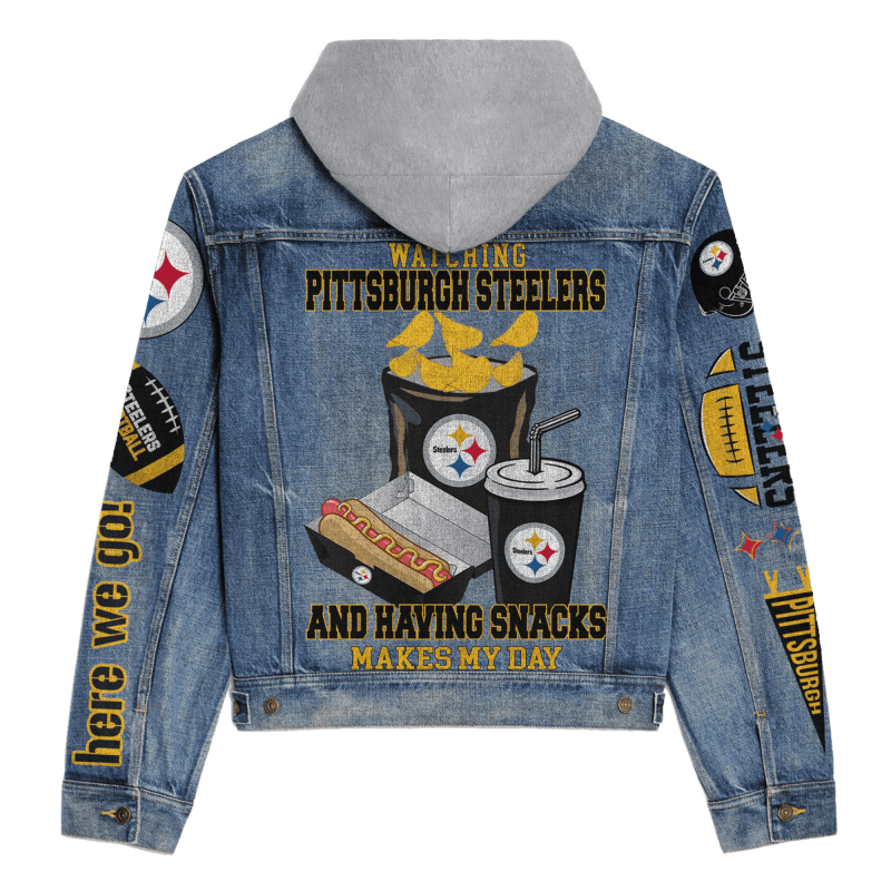 Pittsburgh Steelers Premium Hooded Denim Jacket Image 3