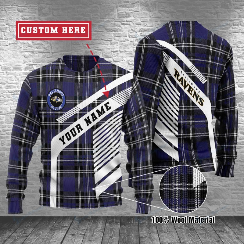 Baltimore Ravens Personalized Woolen Sweater