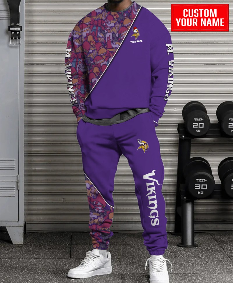 Minnesota Vikings Christmas Pattern Sweatshirt and Sweatpants