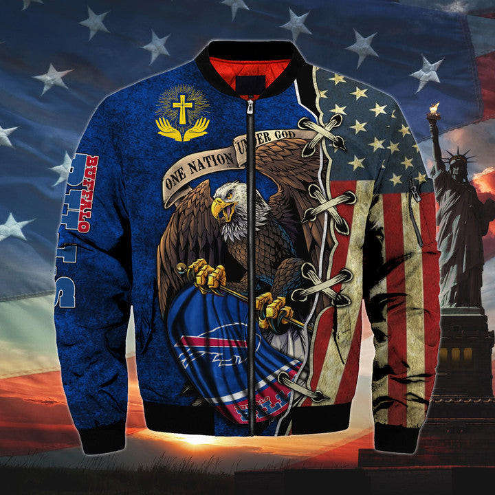 Men’s One Nation Under God Buffalo Bills Bomber Jacket