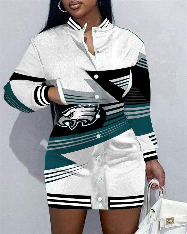 Philadelphia Eagles Women's Button Down Jacket Dress