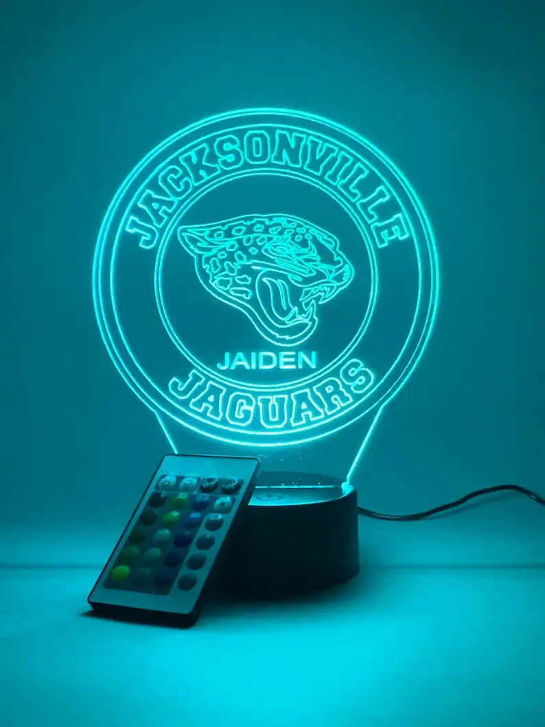 Jacksonville Jaguars 3D Lamp Color Options