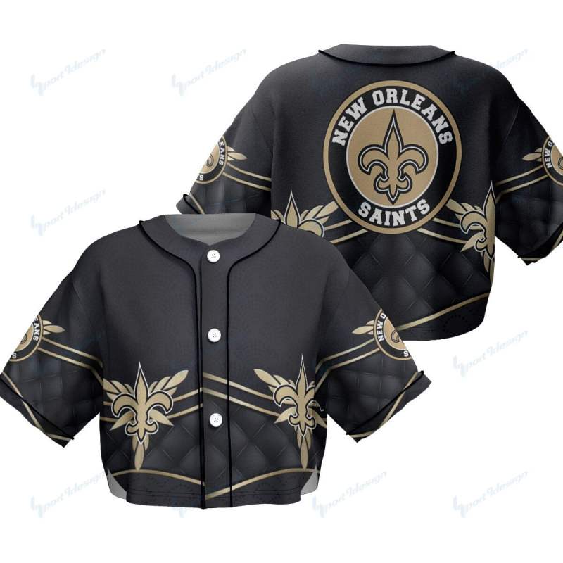 New Orleans Saints Crop Top Baseball Jersey