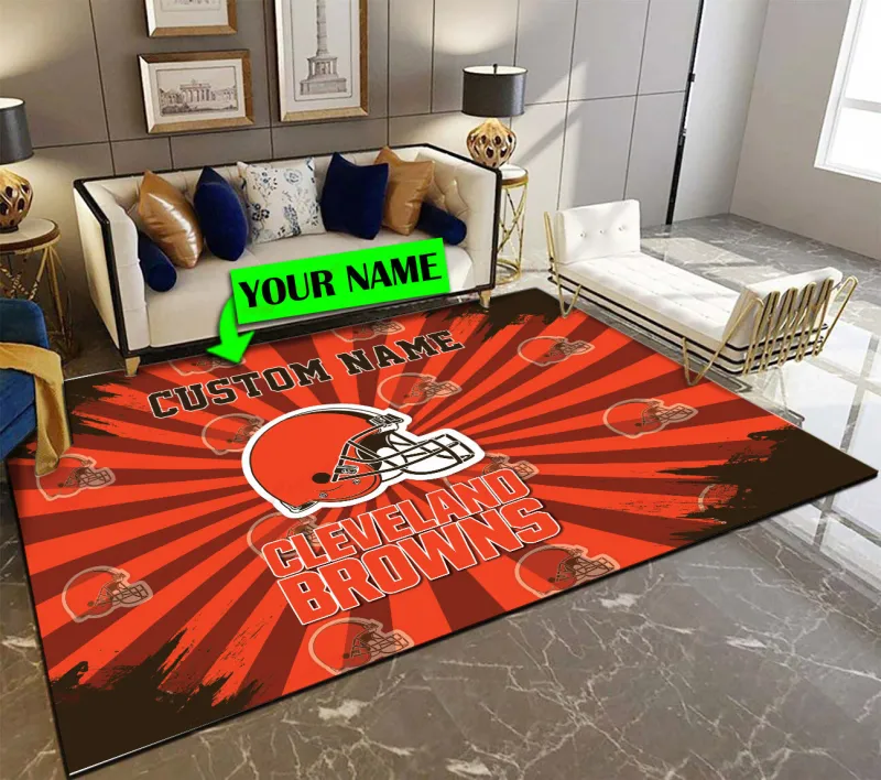 Cleveland Browns Personalized Premium Rectangle Rug