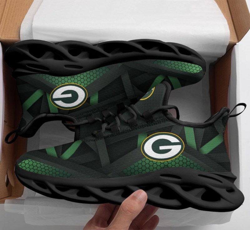 Green Bay Packers Yezy Running Sneakers Back View