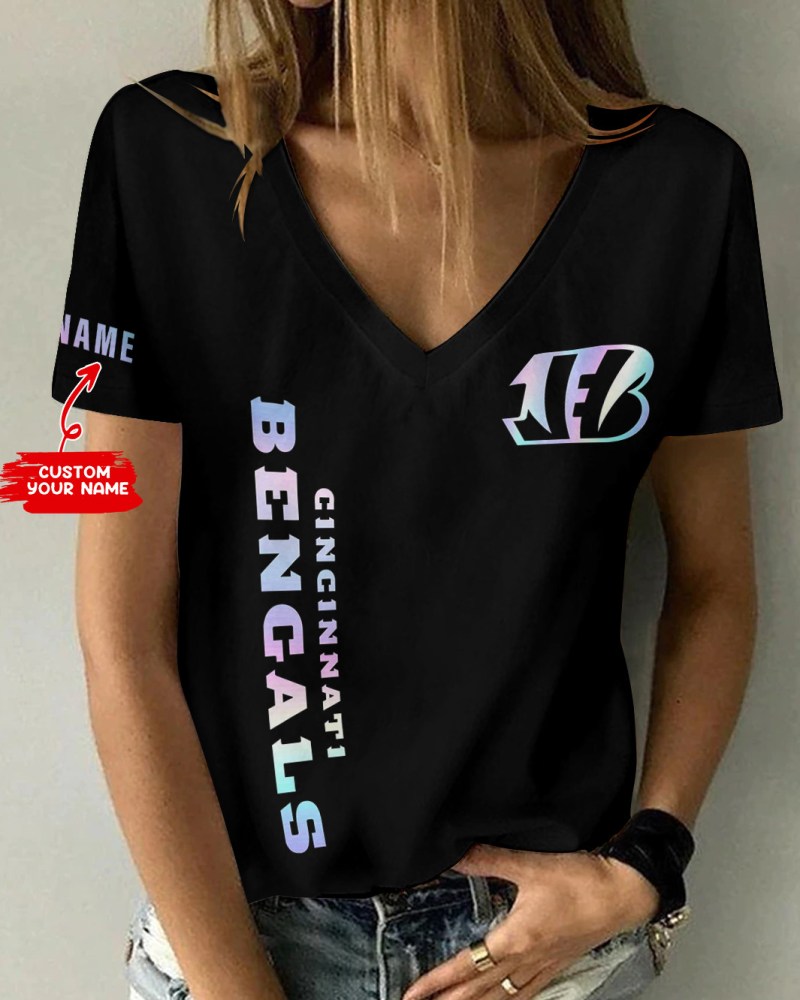 Cincinnati Bengals Personalized V-neck T-shirt