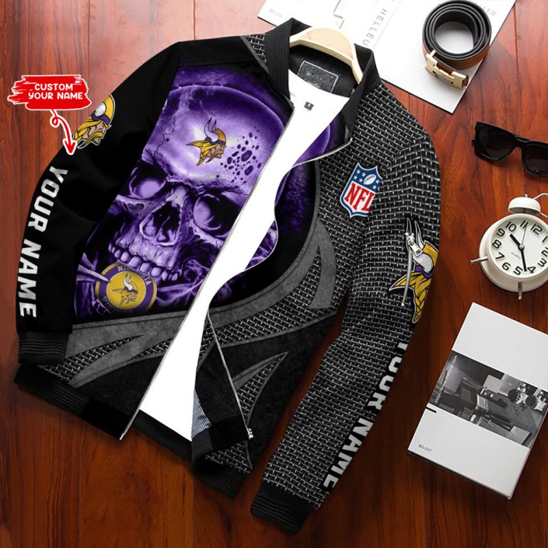 Minnesota Vikings Personalized Bomber Jacket