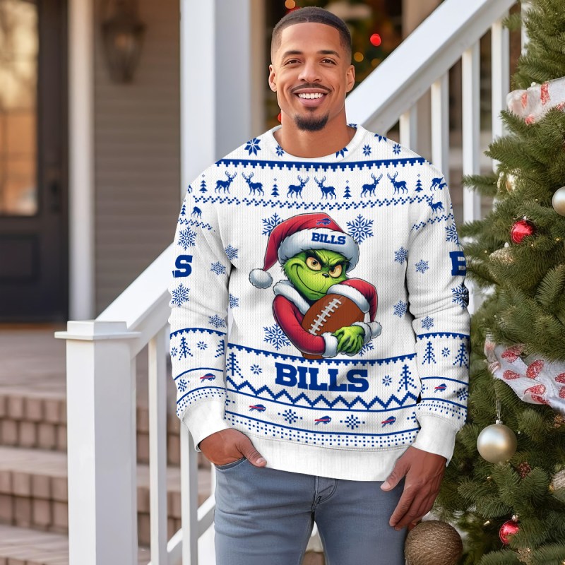 Buffalo Bills Ugly Christmas Sweater Outdoor View 3