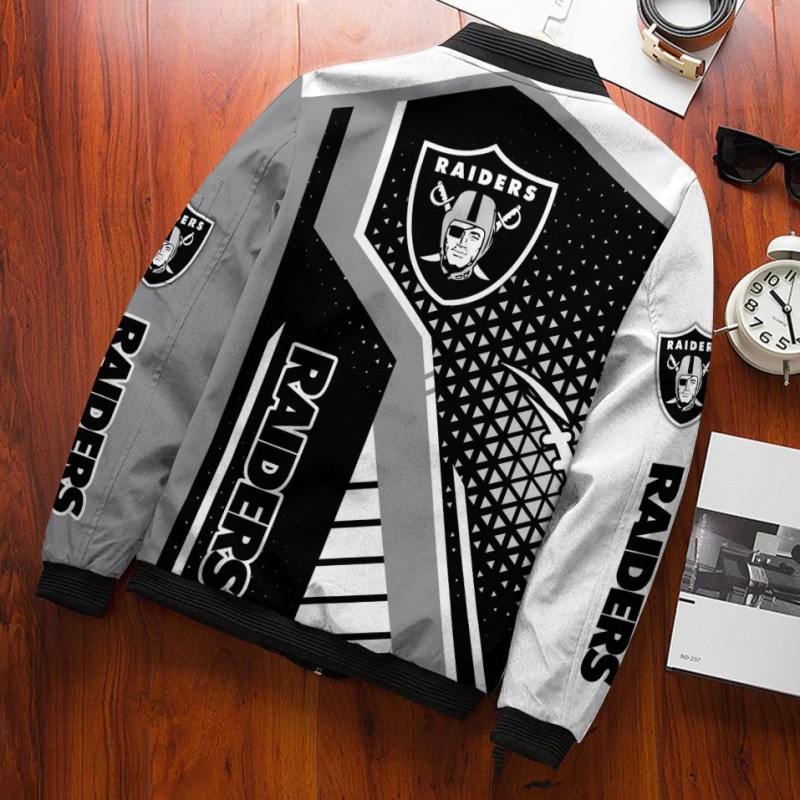 Las Vegas Raiders Personalized Bomber Jacket Side