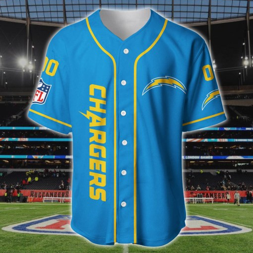 Los Angeles Chargers Personalized Baseball Jersey