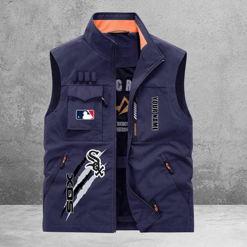 Chicago White Sox Multi-Pockets Vest Back View