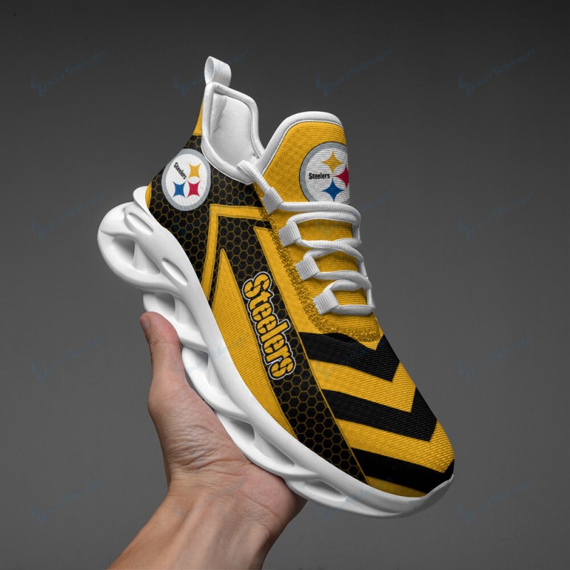 Pittsburgh Steelers Yezy Running Sneakers - Back View