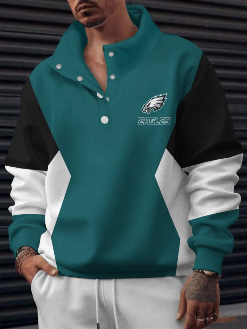 Philadelphia Eagles Casual Colorful Stand Collar Sweatshirt