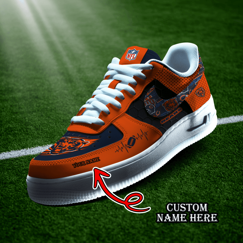 Chicago Bears Personalized AF1-1 Logo Pattern Sneakers