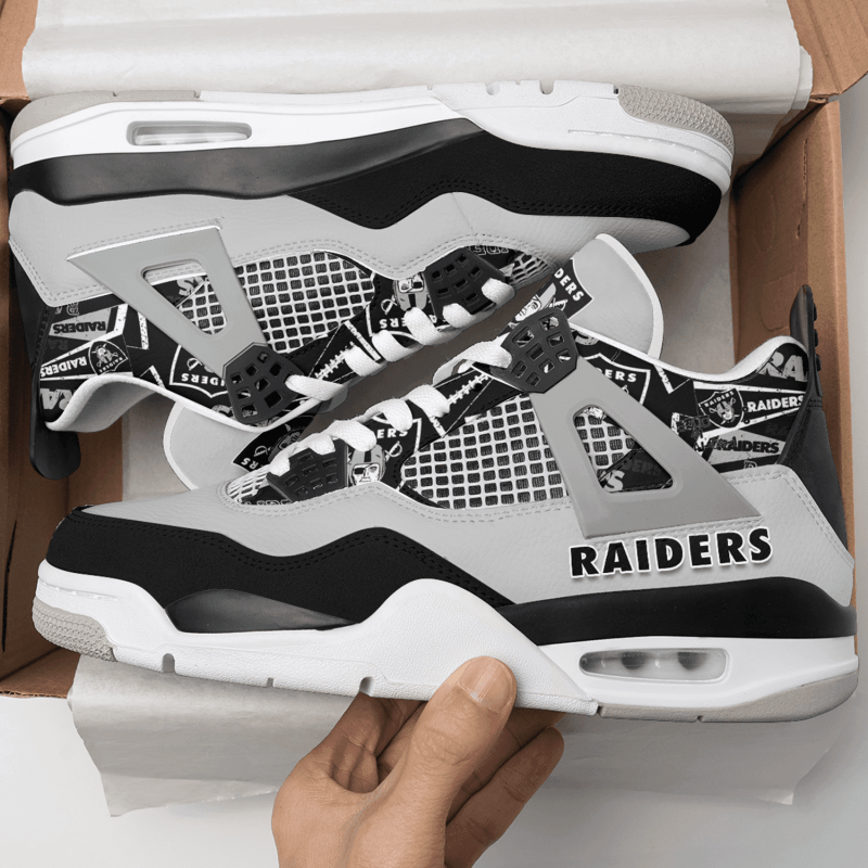 Las Vegas Raiders AJ4 Sneakers Back View