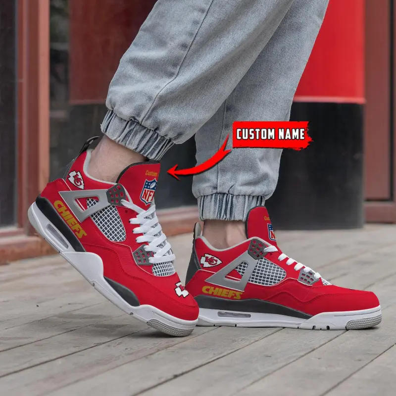 Kansas City Chiefs Personalized AJ4 Sneaker Image 2