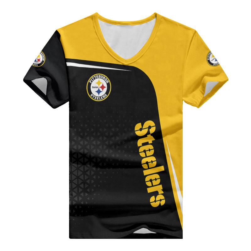 Pittsburgh Steelers Summer V-neck Women T-shirt