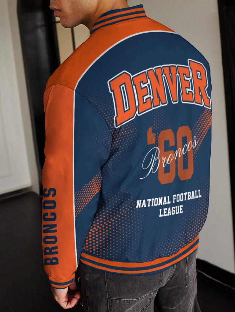 Denver Broncos Varsity Jacket Back View