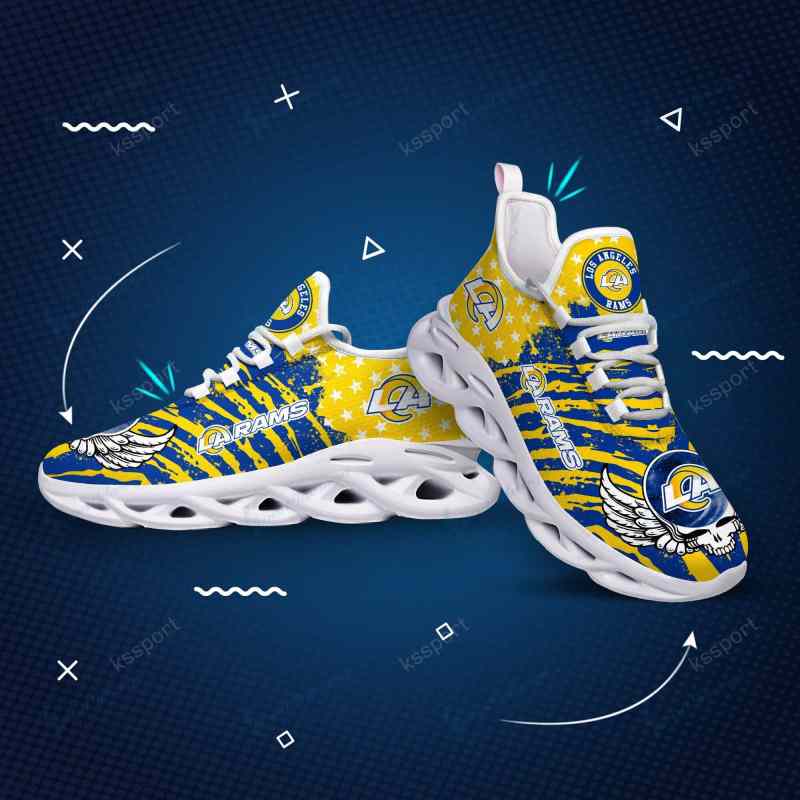 Los Angeles Rams Yezy Running Sneakers Back View