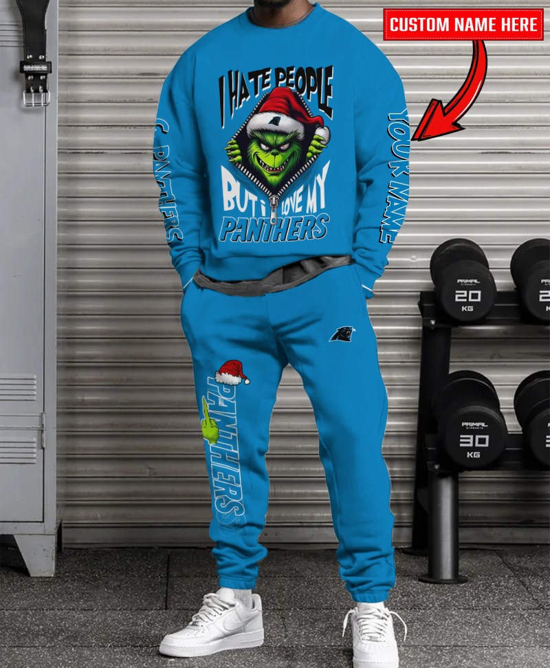 Carolina Panthers Combo Unisex Sweatshirt and Sweatpants Christmas Collection