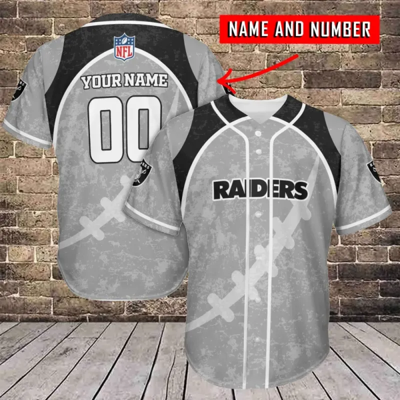 Las Vegas Raiders Personalized Baseball Jersey