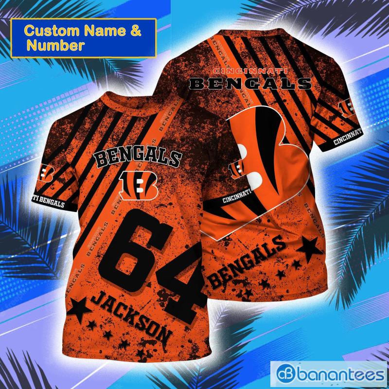 Cincinnati Bengals NFL Custom Name And Number All Over Print 3D T-Shirt