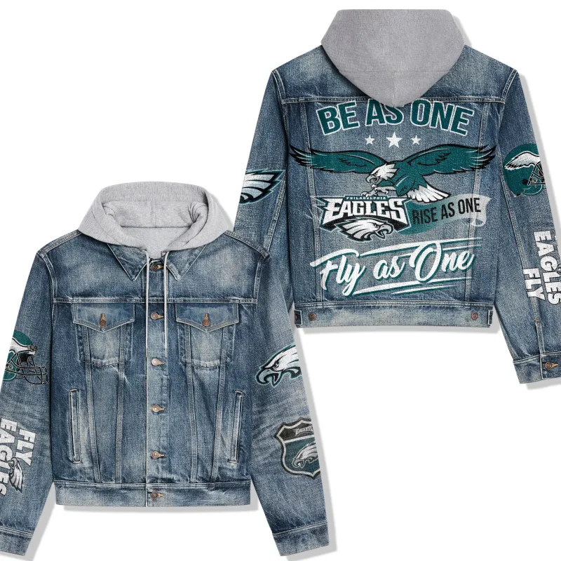 Philadelphia Eagles Premium Hooded Denim Jacket