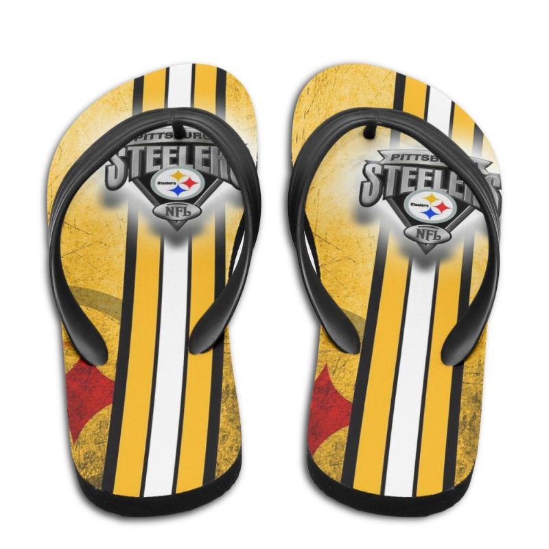 Pittsburgh Steelers Summer Flip Flops - Front View
